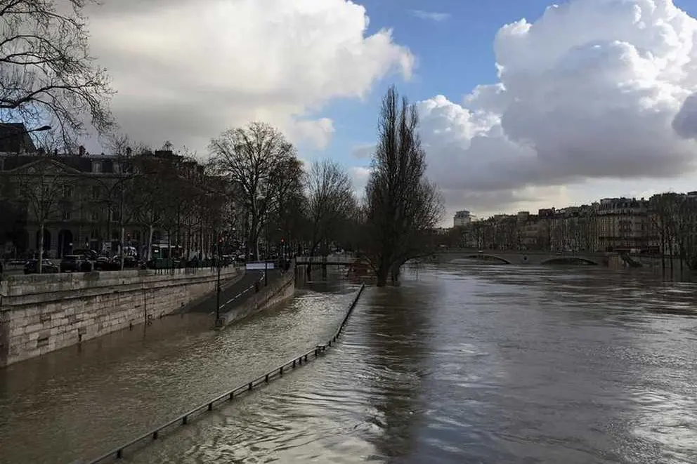 General view of the Seine River that overflows its banks as heavy rains throughout the country have caused flooding, in Paris, France, January 26, 2018.    , Reuters Images/Sandra Auger 