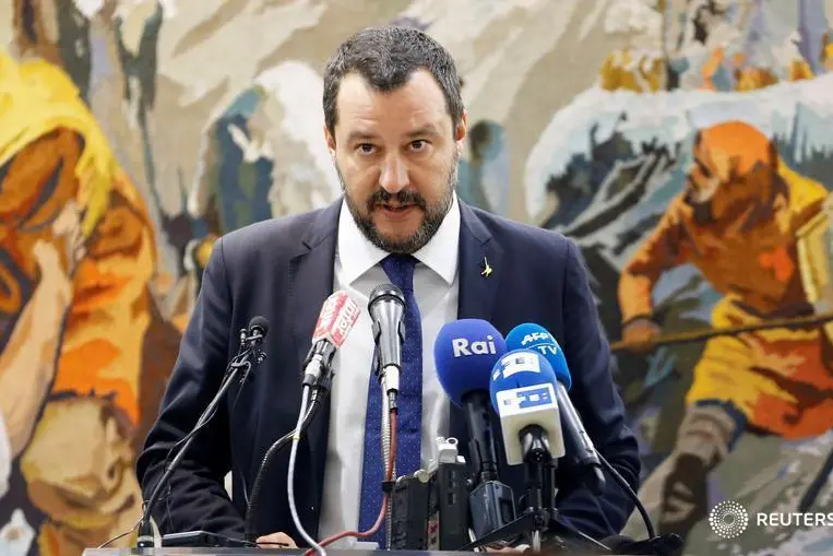 Italy\\'s Interior Minister Matteo Salvini talks at a news conference during his official visit in Tunis, Tunisia, September 27, 2018. , Reuters Images/Zoubeir Souissi 