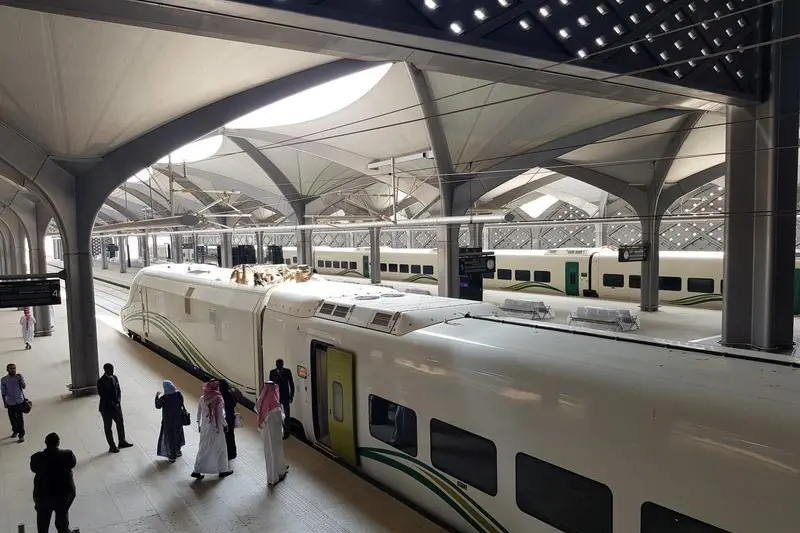 Image used for illustrative purpose. Saudi people board at the new KAEC station of the Haramain speed train at King Abdullah Economic City, near Jeddah, Saudi Arabia Setpember 18, 2018. , Stephen Kalin 