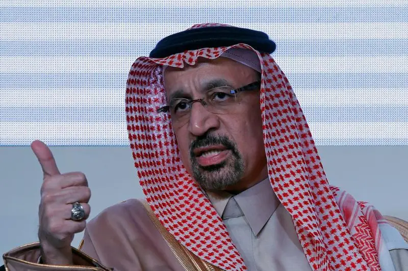 Saudi Arabia\\'s Energy Minister Khalid al-Falih speaks during the Saudi-India Forum in New Delhi, India, February 20, 2018. Anushree Fadnavis