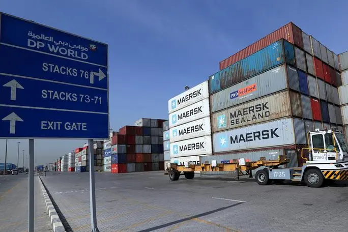 FILE PHOTO: A terminal tractor passes in front of a stock yard of DP World\\'s fully automated Terminal 2 at Jebel Ali Port in Dubai, United Arab Emirates, December 27, 2018. Picture taken December 27, 2018. Image for illustative purposes. Hamad I Mohammed/File Photo. REUTERS