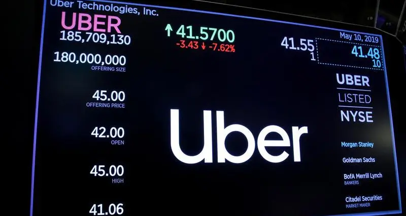 أسهم UBER في بورصة وول ستريت والشركة تطمح لجمع 82 مليار دولار