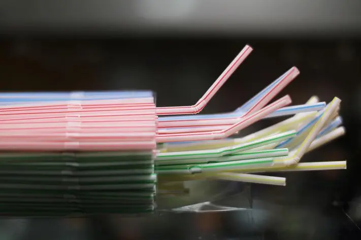 FILE PHOTO: Plastic straws are on display in a shop in Nice, France, November 22, 2018. , Reuters Images/Eric Gaillard/File Photo