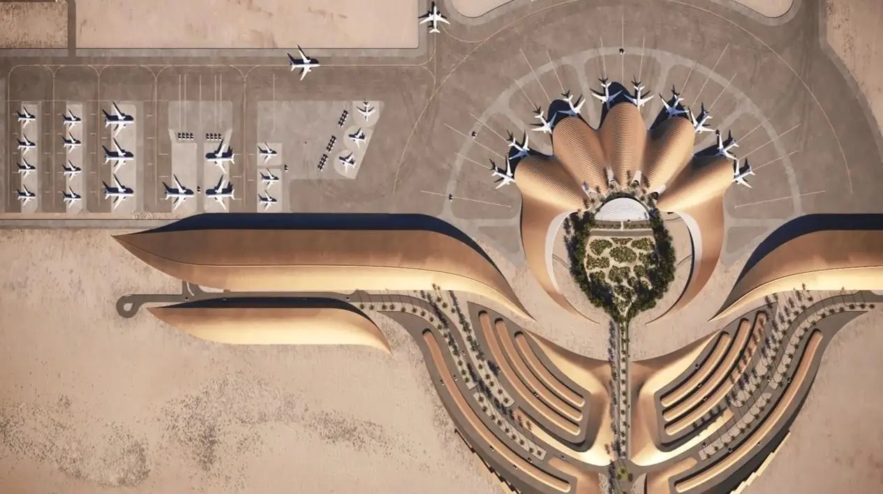 Rendering of the planned international airport for The Red Sea Project in Saudi Arabia. Image used for illustrative purpose
