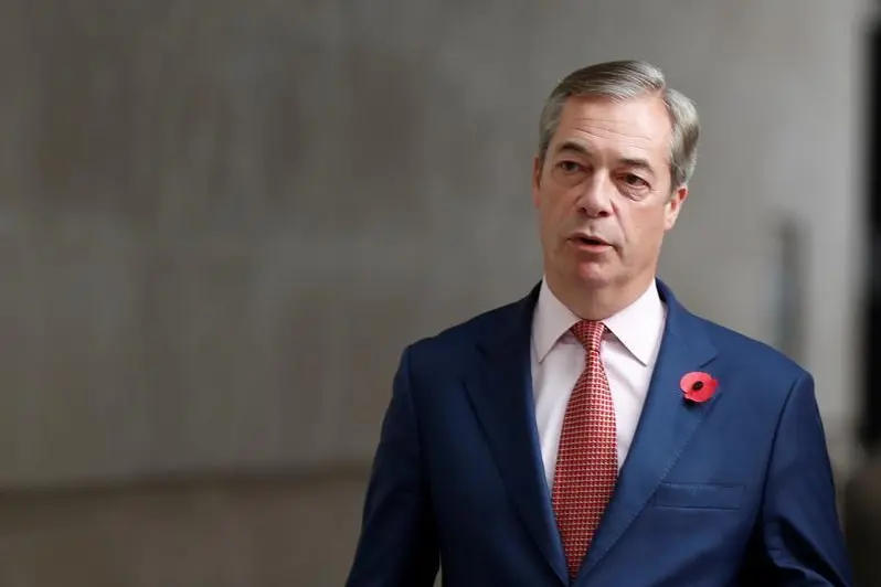 Brexit Party leader Nigel Farage arrives to appear on BBC TV\\'s The Andrew Marr Show in London, Britain, November 3, 2019. , Reuters Images/Yara Nardi 