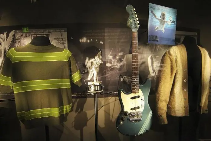 Rarely displayed memorabilia including iconic clothing and musical instruments of the late Kurt Cobain of the legendary grunge band Nirvana, are on display at the \"Nirvana: Taking Punk to the Masses\" exhibition of the Experience Music Project (EMP) in Seattle on April 15, 2011.   , Reuters Images/Anthony Bolante 