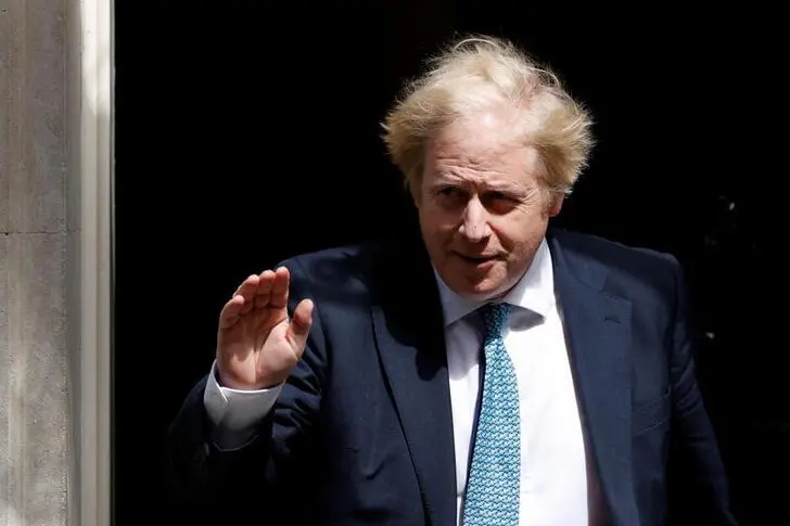 Britain\\'s Prime Minister Boris Johnson is seen at 10 Downing Street, following the outbreak of the coronavirus disease (COVID-19), London, Britain, May 13, 2020. , Reuters Images/John Sibley