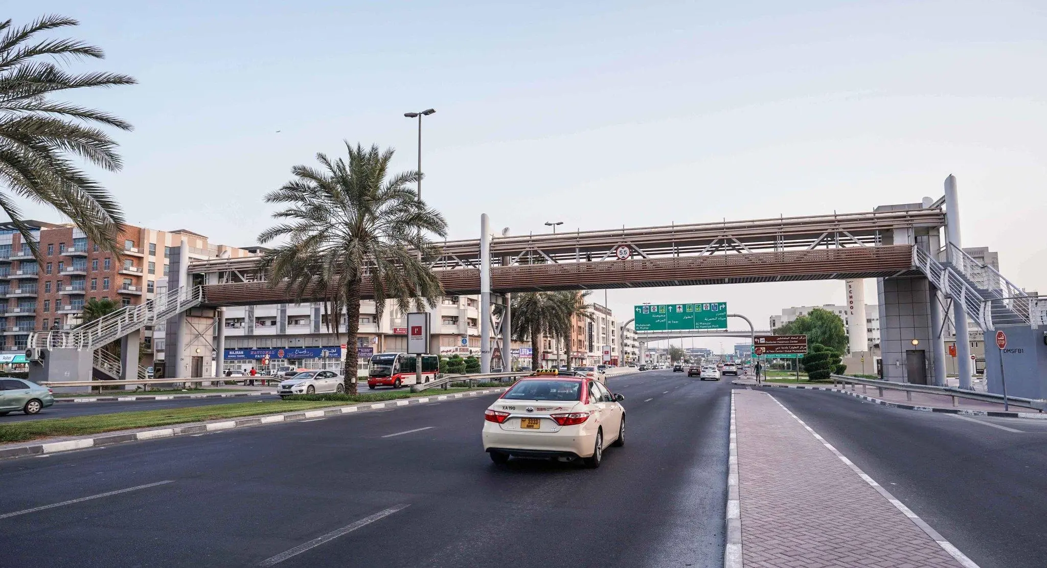 Dubai, UAE, 22.02.2021. Marina Pedestrian Bridge footbridge at the