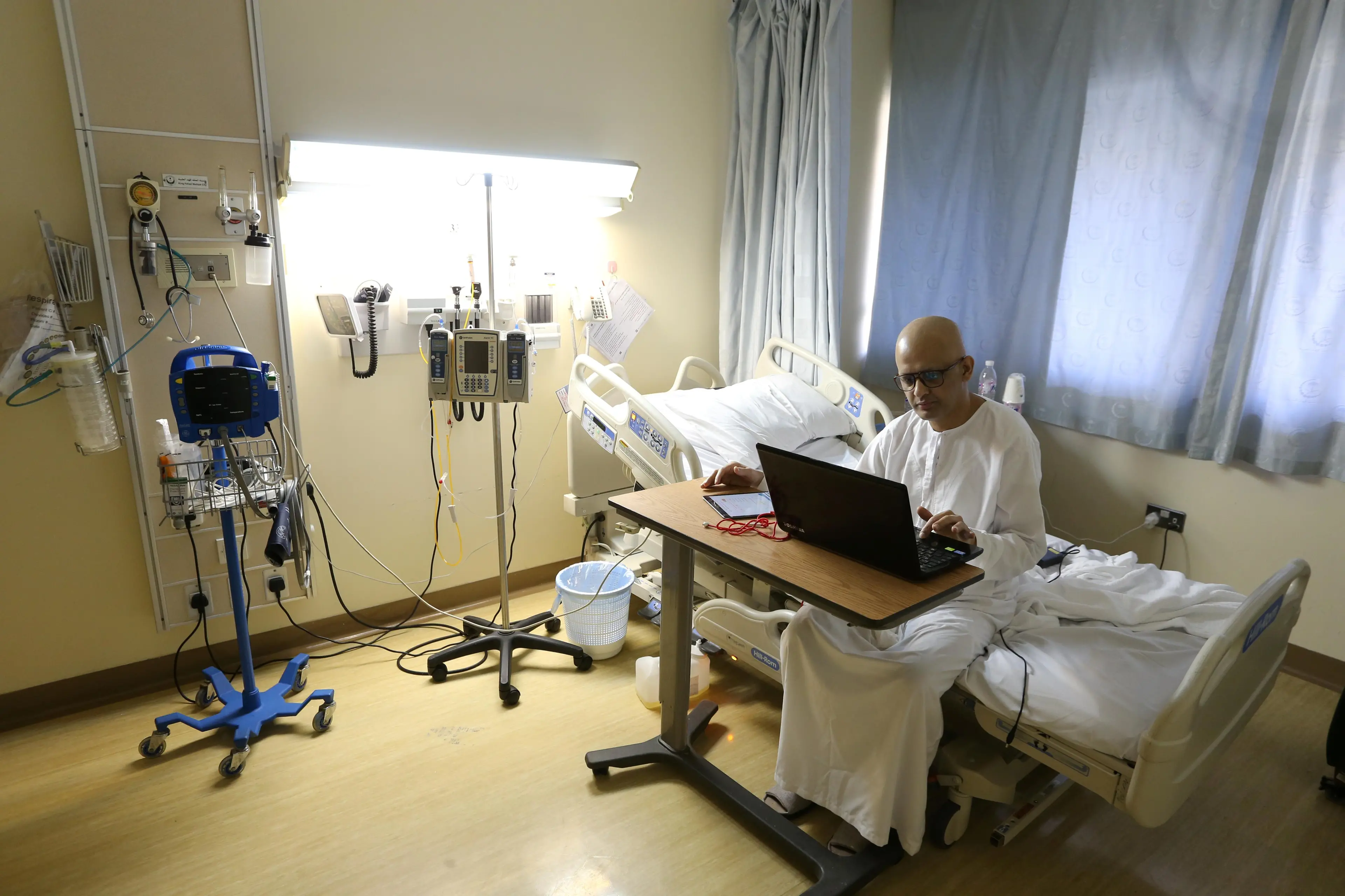 Image used for illustrative purpose.\\r\\nMohammed al-Faify, a Saudi teacher and a cancer patient, gives online classes in Arabic to his students as he undergoes a treatment in The King Fahd Medical City in Riyadh, Saudi Arabia September 22, 2020. REUTERS , Ahmed Yosri