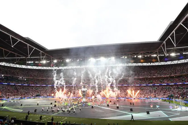 Soccer Football - Euro 2020 - Final - Italy v England - Wembley Stadium, London, Britain - July 11, 2021 General view of entertainment before the match. , Reuters Images/Facundo Arrizabalaga
