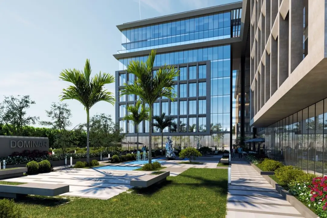 Rendering of Dominar Development\\'s Three Square Business Tower in Egypt\\'s New Administrative Capital , Dominar handout via Zawya Projects
