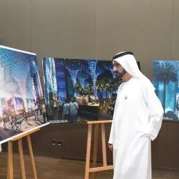 محمد بن راشد يطلع على التصميم النهائي لساحة الوصل بإكسبو 2020